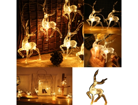 Adorno de Navidad Familia Ciervos Iluminados Aire Libre Decoración Patios