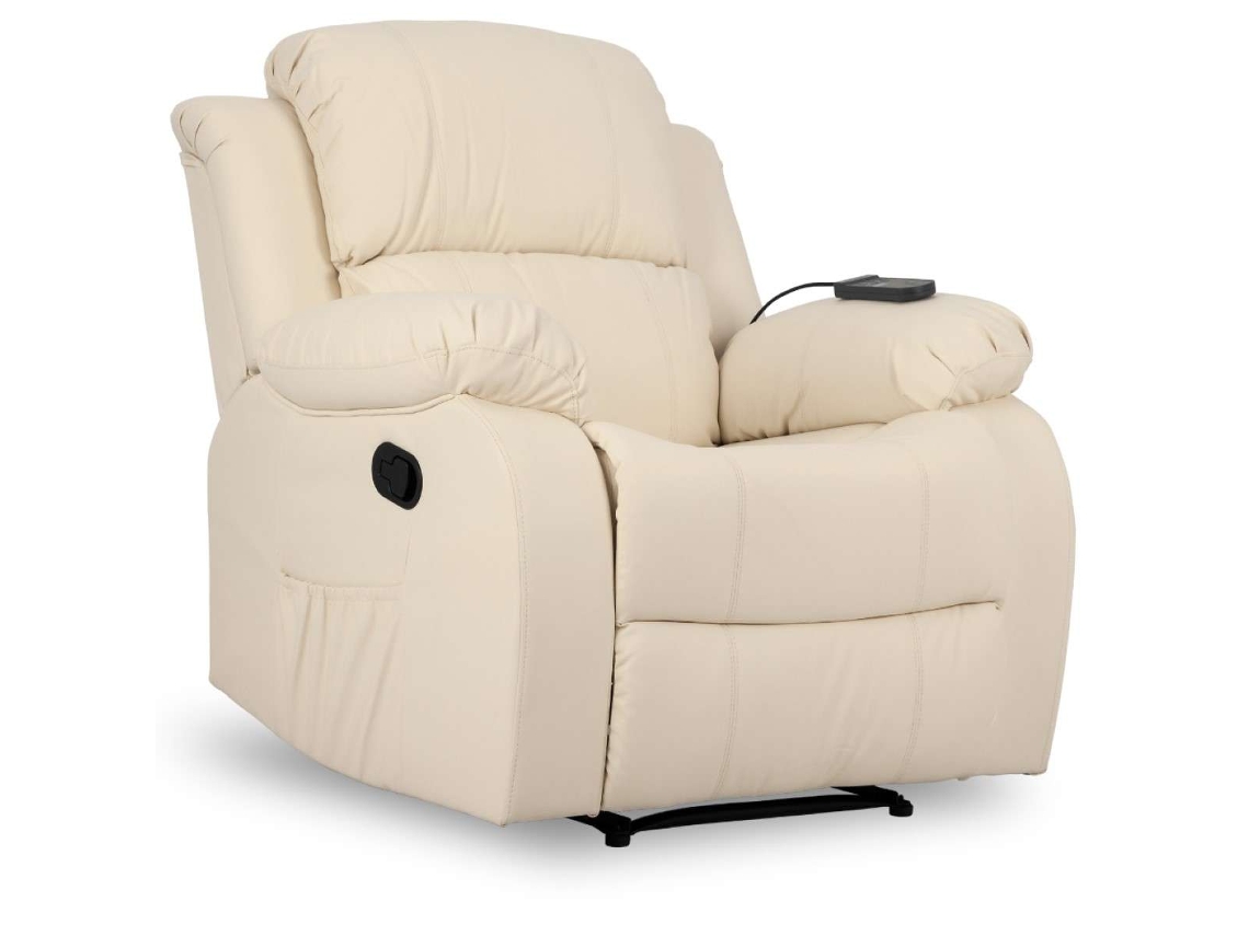 Sillón Relax 89x88x99cm NALUI Trevi Reclinable 160º, 8 Motores Silenciosos, Calor Lumbar, 4 Zonas de Masaje Y Pu Anti-cuarteo