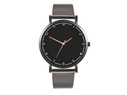 Reloj de cuarzo de moda con correa flexible para parejas, estilo casual (negro)