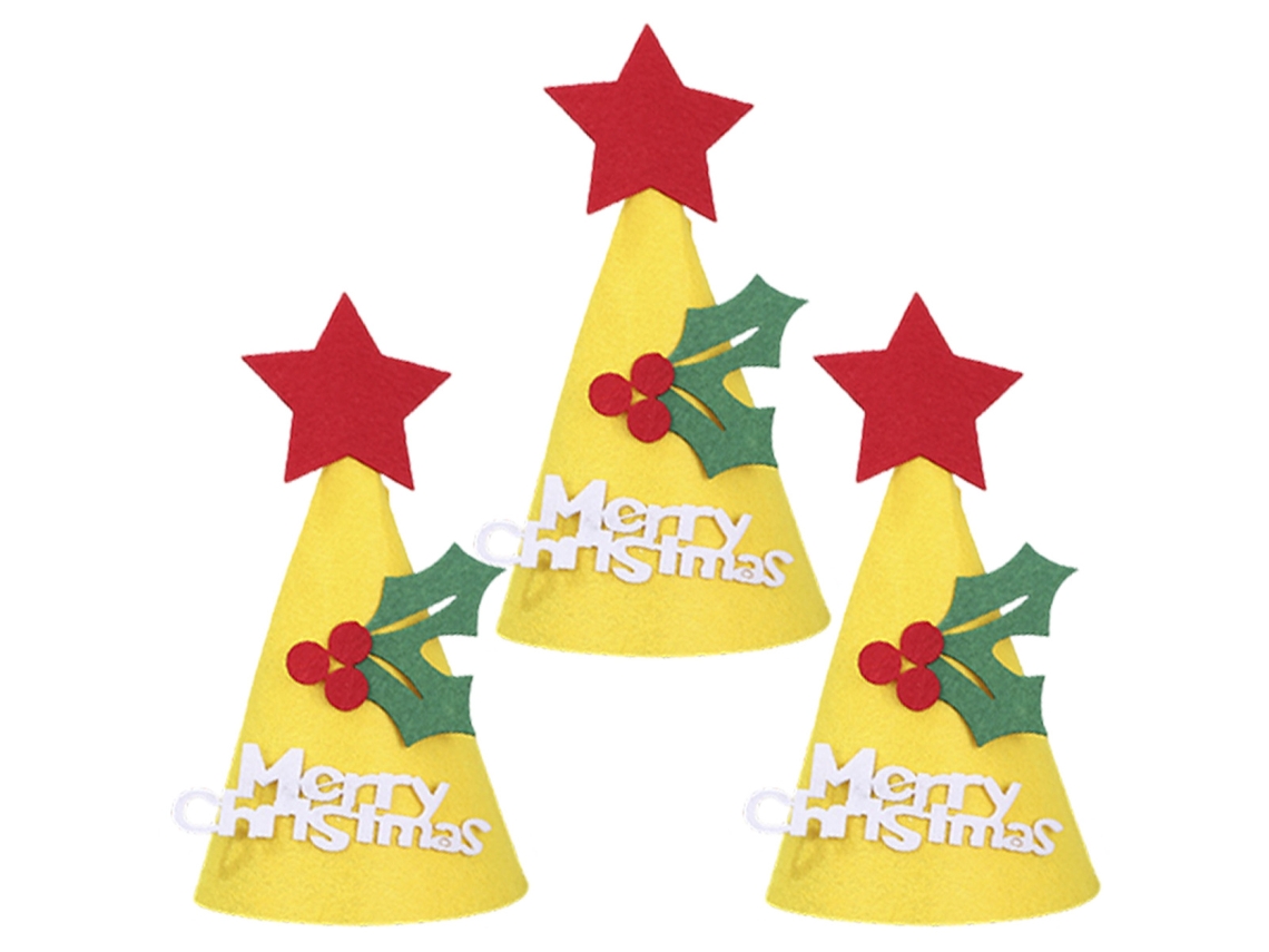 Gorro de Papá Noel para niños, decoración de fieltro, capucha TRUYUETY