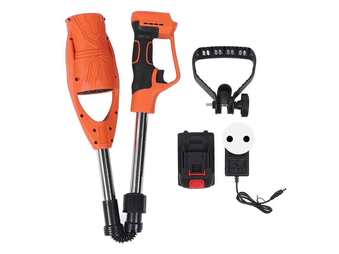 Soplador de hojas eléctrico PRIMEROX sin cargador de batería, con batería de 1500 mAh y cargador naranja (UE)
