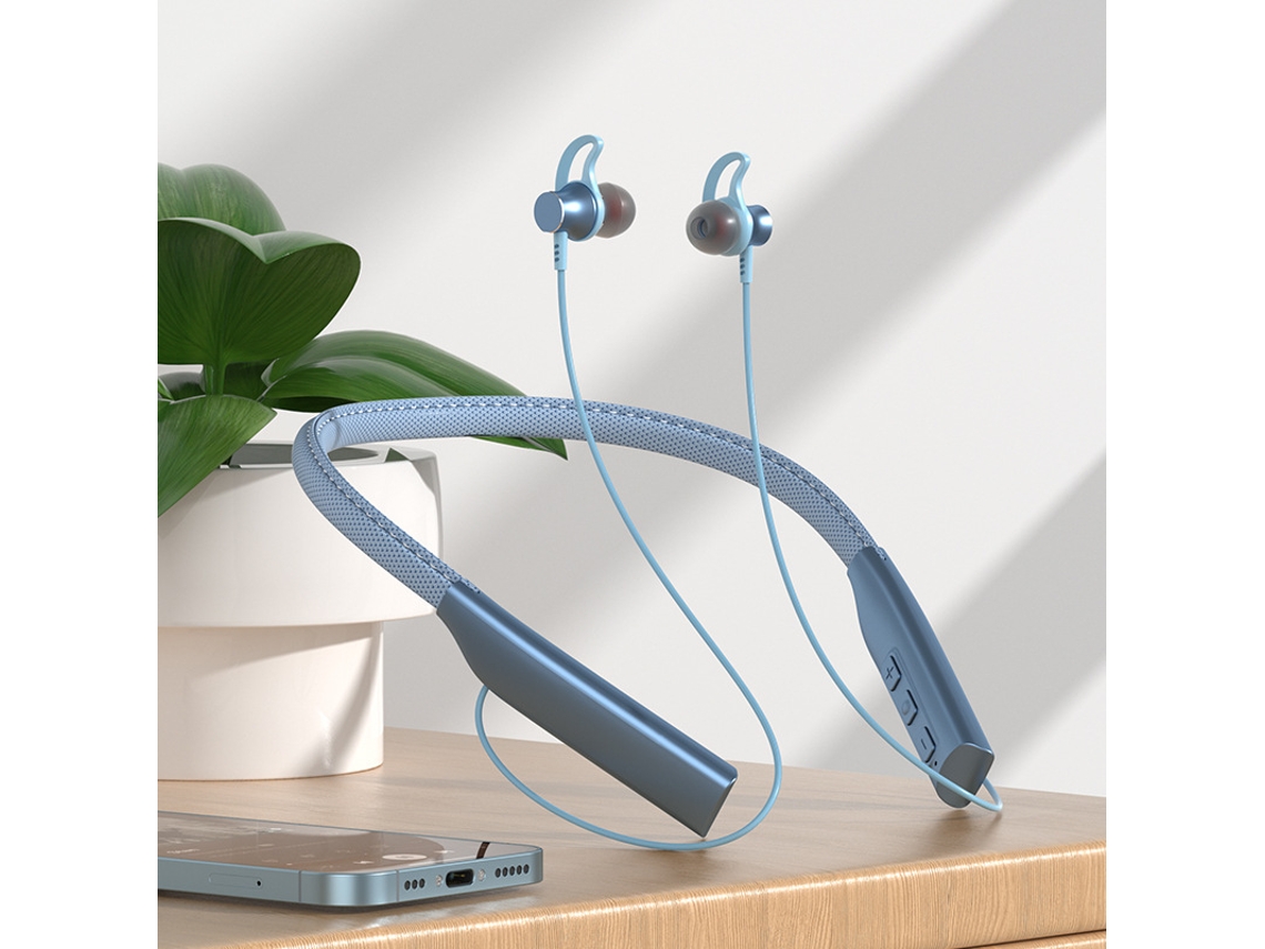 (azul) Auriculares Deportivos Inalámbricos Bluetooth, Micrófono, Resistentes Al Agua, Graves, Batería De 12 Horas De Duración