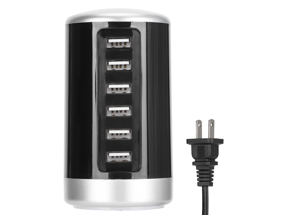 Estación De Carga En Torre Usb Con 6 Puertos Y Adaptador De Corriente De Carga Rápida De 30w
