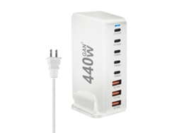 Estación De Carga De 440 W Con 8 Puertos Usb-c Y Carga Rápida Gan3 Para Teléfonos Móviles Y Portátiles.