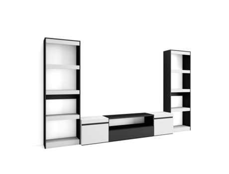 Muebles de Salón para TV 320x186x35cm Para TV hasta 80 Mueble Televisión Blanco y negro