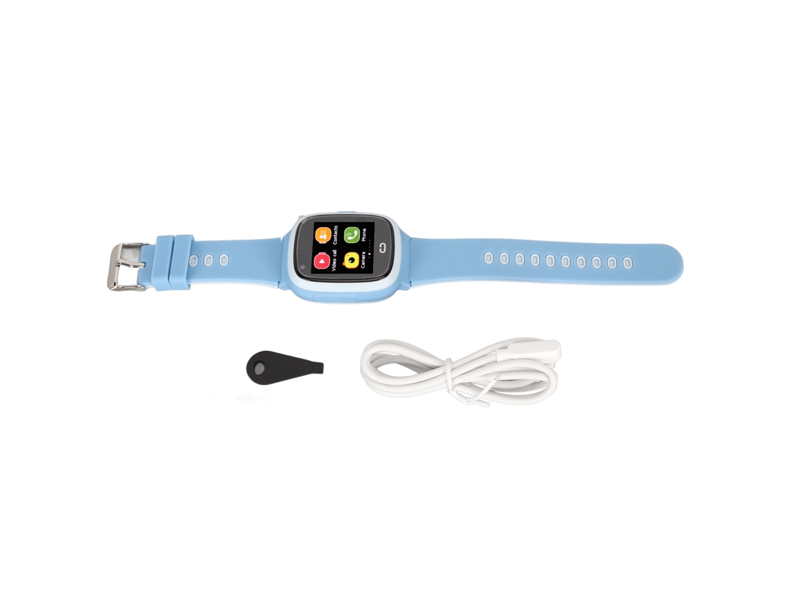 Reloj Inteligente Para Niños 4g Wifi Lbs Localización Llamada De Emergencia Sos Videollamada Regalo De Cumpleaños Azul