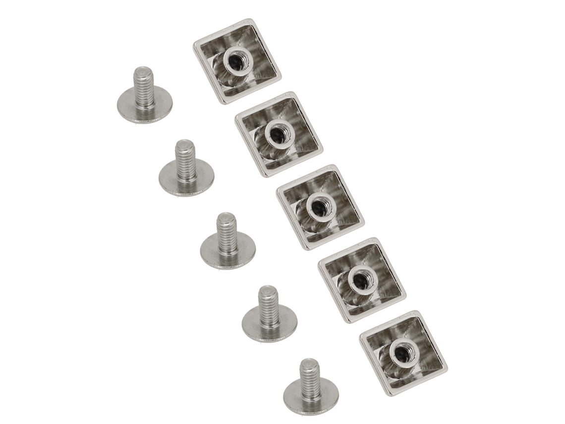 20 Cuchillos De Metal Cuadrados Piramidales De 10 Mm Con Tornillos Ph Para Proyectos De Cuero, Color Plata.