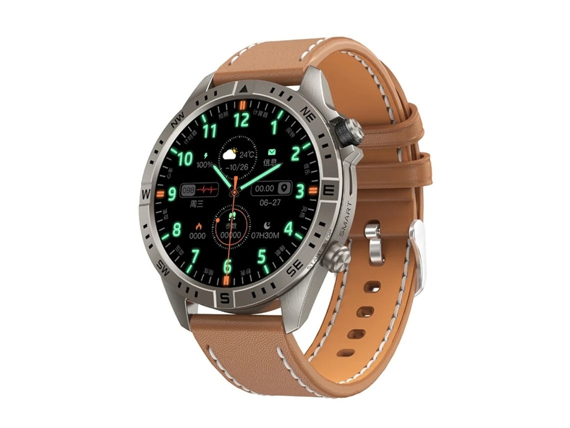 Reloj inteligente con llamadas Bluetooth y notificaciones de información deportiva múltiple Marrón Yizhood