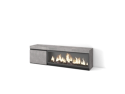 Mueble TV, Televisión, 160, Para TV hasta 65, Chimenea eléctrica XXL, Cemento SKRAUT HOME