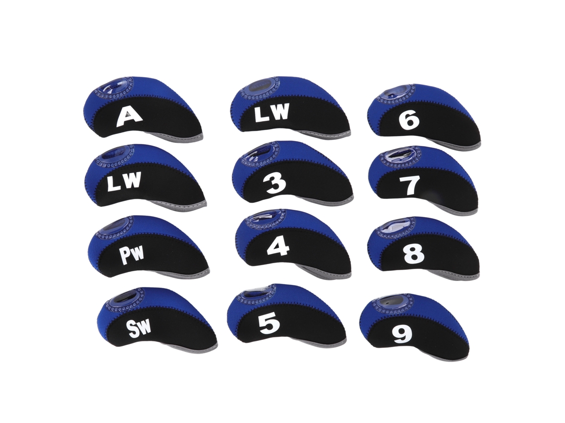 12 Fundas Para Cabezas De Palos De Golf Con Números, Fundas Protectoras Para Hierro, Color Negro Y Azul Marino.