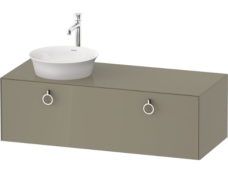 DURAVIT Tulip blanco, mueble de baño colgado en la pared, ancho 1300 x profundidad 550mm, con 1x extraíble, con tirador, WT4982L