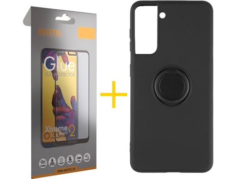 Carcasa + Protector de Pantalla para Samsung Galaxy S22 Plus 5G ACCETEL Negro