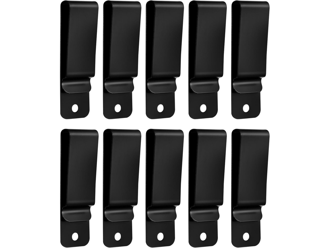 10 Clips Cinturón Hierro Negro Actividades Libre Fácil Instalación Adecuados Estuches Mochilas Accesorios