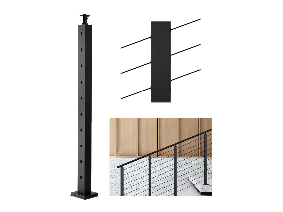 Poste protector de cables en acero inoxidable Sus304 con 10 orificios y 30° de inclinación Tekmaquinas