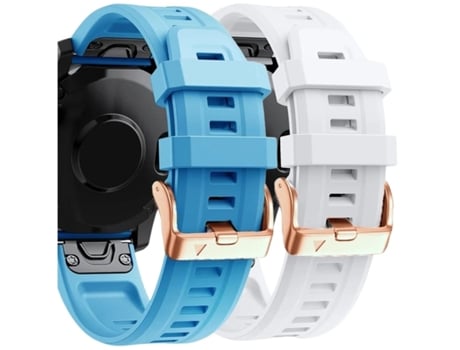 Correa Silicona Cierre Metálico para Garmin Fenix 6S Pro Azul y Blanco Pack 2X VEANXIN