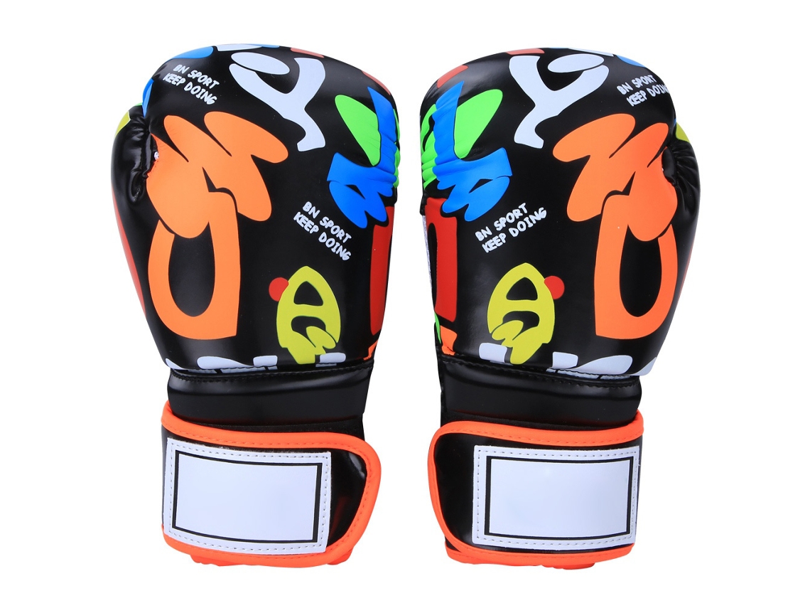 Rebe-guantes Deportivos Para Niños Bn Fight Graffiti Respirantes Protección Boxeo Sanda Taekwondo Entrenamiento Negro
