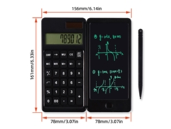 Calculadora científica (tablero de escritura de 6 pulgadas, funciona con pilas y energía solar)