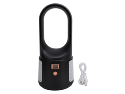 Ventilador de escritorio USB, sin aspas, 6 velocidades, silencioso, negro.