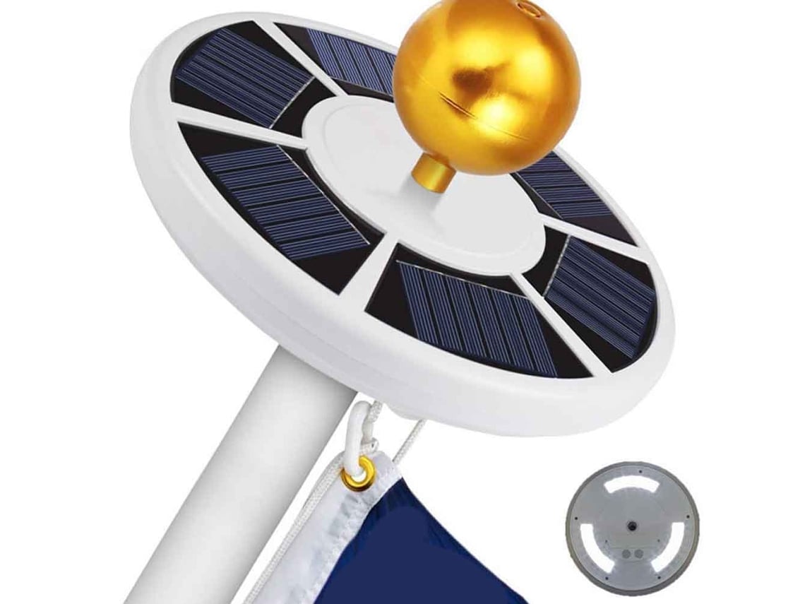 Luz Solar De 42 Led Para Mástil Bandera, Remate Bandera