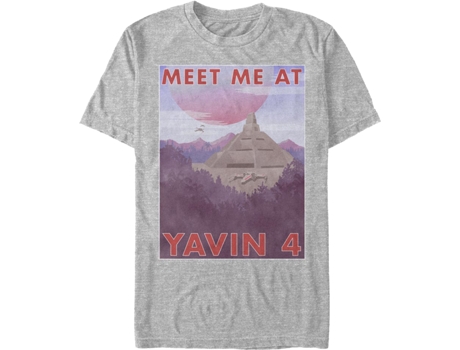 Camiseta Unisexo DEEPSTONE Meet Me At Yavin 4 Star Wars brezo atlético (XXXL)