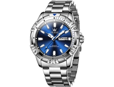 VEANXIN Reloj de Cuarzo para Hombre Esfera Grande Acero Inoxidable Fecha de Mano Reloj Luminoso Impermeable para Hombre(plata)