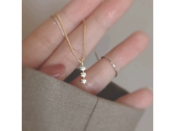 Collar con colgante de estrella fugaz en plata de ley 925, con un diamante solitario y tres circonitas cúbicas blancas. Ideal para uso diario. MDUG