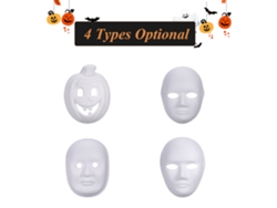 Máscaras de Halloween de papel blanco para hacer tú mismo (paquete de 10).