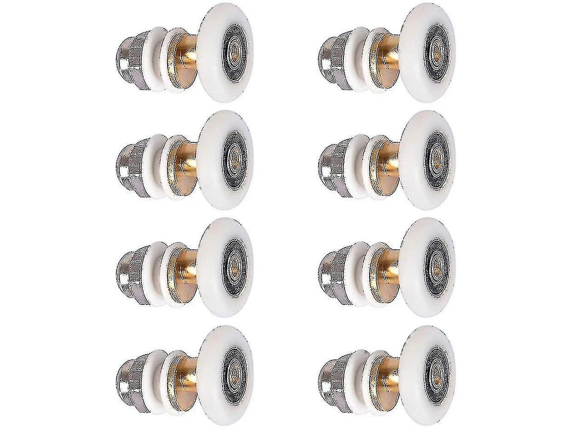 Ruedas De Rodillo Para Puerta De Ducha Deslizante Repuesto 8pcs 23mm Nylon Y Cobre Compatible Con Vidrio 4-6mm