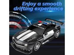 Carro Controle Remoto Polícia Grande 1/12 2.4ghz Drift Com Luzes Presente Para Crianças 3 Baterias