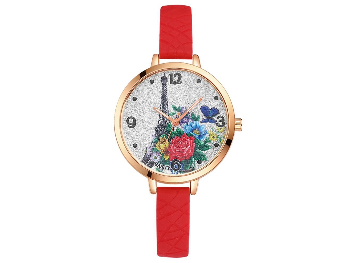 Relógio Feminino Hannah Martin Metal À Prova D'água Pulseira De Couro Falso Ajustável (04)