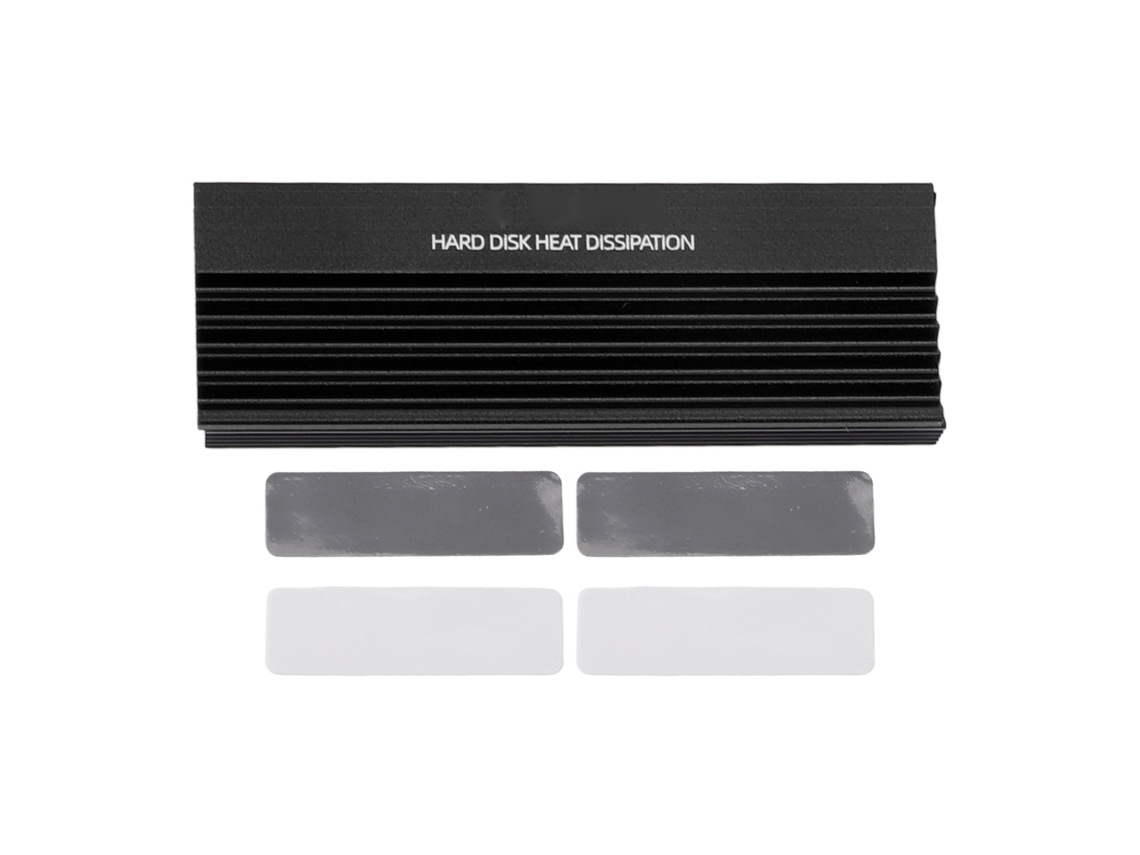 Disipador De Calor Doble Para Ssd M.2 Nvme 2280 Con Almohadilla De Silicona Térmica Negra