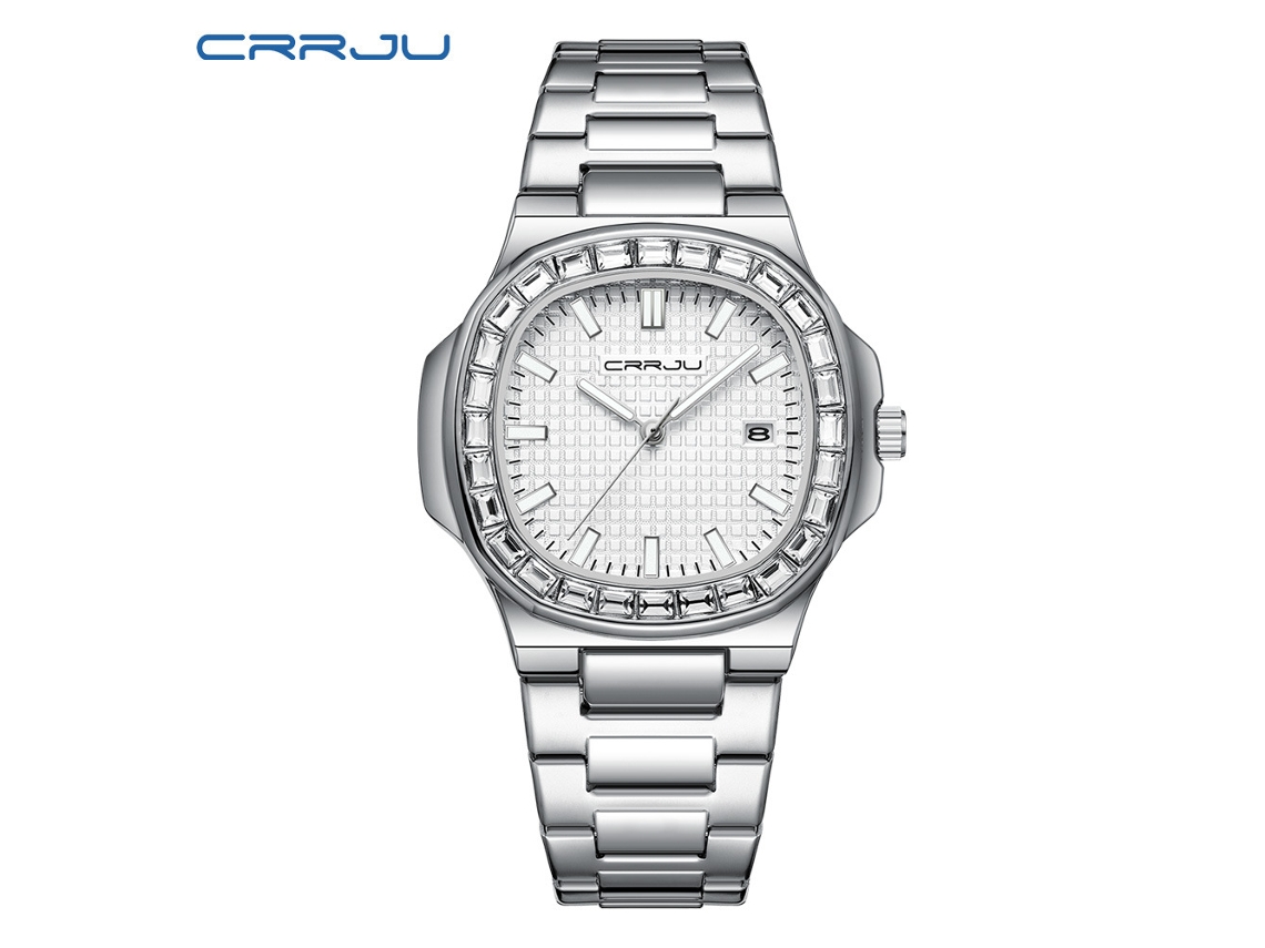 Relógio De Pulso Feminino Casual À Prova D'água (branco), Quadrado E Compacto, Com Calendário, Ideal Para Casais.