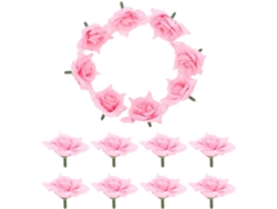 Juego De 100 Cabezas De Rosas Artificiales En Miniatura, Flores Decorativas De Poliéster Rosa Claro.
