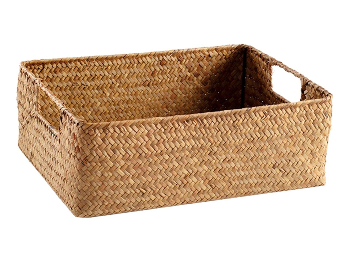Cesta de almacenamiento tejida de caña marina Sslowmoose