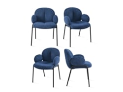 Sillas De Comedor Goeurvant 1235(pack De 4, Azul, Chenilla)