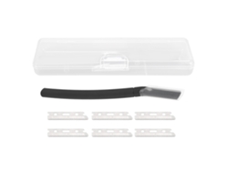 Aparador De Sobrancelhas De Metal Inox Manual Unissex Com 6 Lâminas Para Cabelo E Barba Preto
