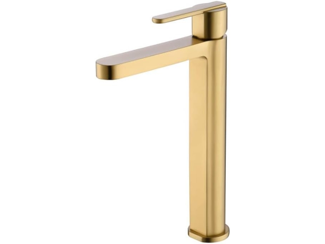 Grifo monomando MIce con caño alto de laton color Oro Capillado MICE COLLECTION