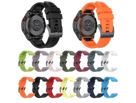 Correa para Garmin Fenix 3 26 mm Correa de reloj deportiva de silicona de color puro Negro VENISYMLIS