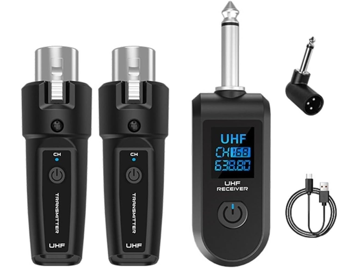 1 Sistema Transmisor/receptor Uhf, Cable De Guitarra, Adaptador Xlr