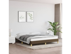 Cama Sin Colchón De Tela Marrón Oscuro 180x200 Cm