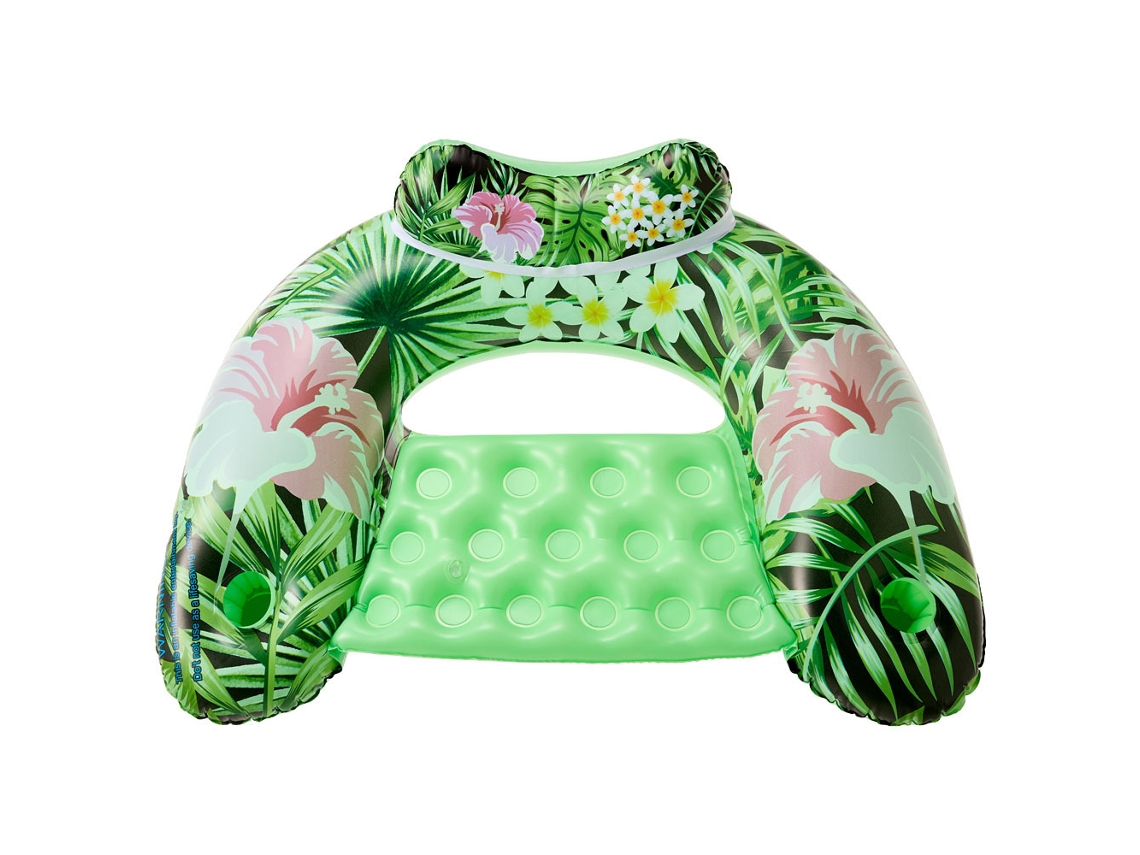 Silla Hinchable Para Piscina Con Portavasos Y Respaldo Juguete Para Fiestas En La Piscina, Color Verde. Siurn