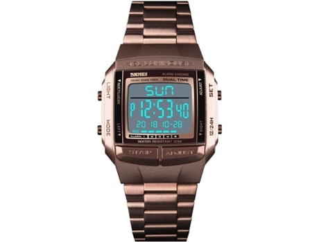 VEANXIN Style Reloj digital cuadrado para hombre Relojes de pulsera deportivos impermeables-Dorado