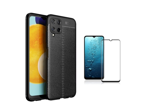 Carcasa + Protector Samsung A22 4G Rugged Leather Negro BD-LC&9D