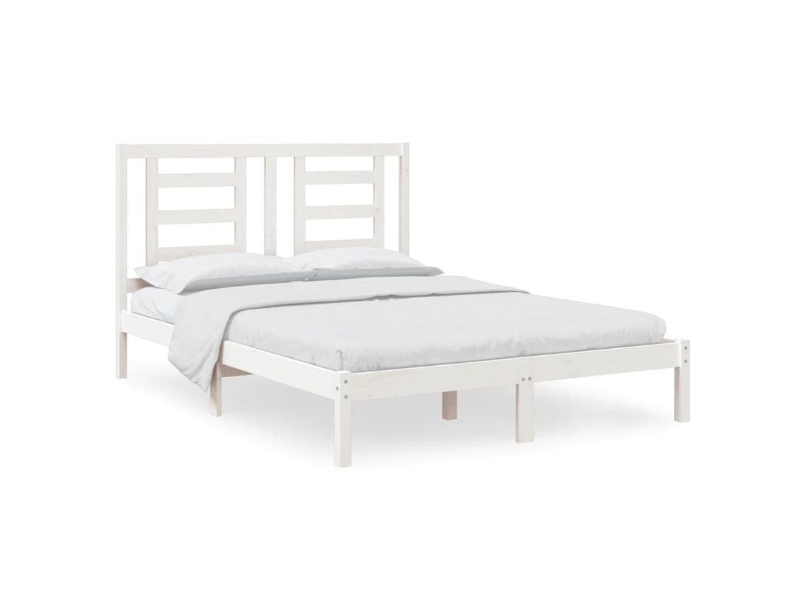 Maison Exclusive - Estructura De Cama Sin Colchón Madera De Pino Blanca 140x190 Cm