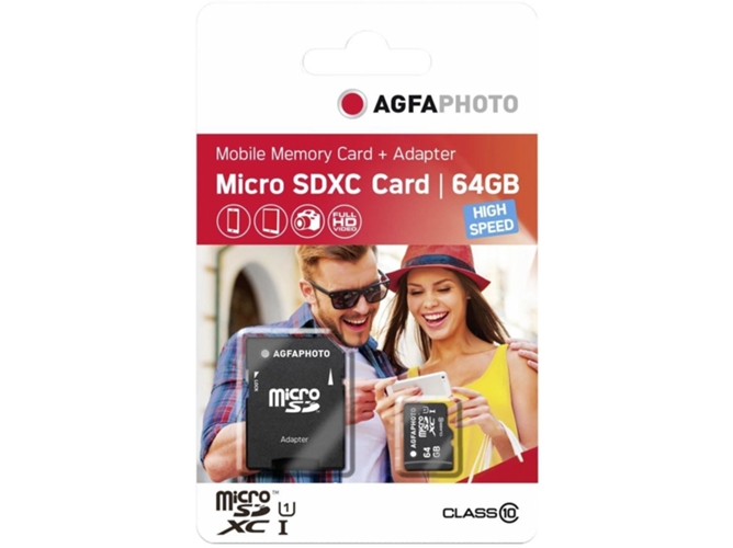 Tarjeta de Memoria AGFAPHOTO MicroSDXC 64GB HIGH SPEED C10 UHS-I