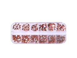 Caja de 12 divisores con forma de manicura, taladro de fondo plano para decoración de uñas NEVEANCE