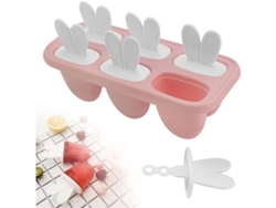 Rebe-molde De Sorvetes Conejo Linjou Para Fazer Paletas Diy Reutilizável Com Palitos Material Pp Sem Bpa Cor Rosa