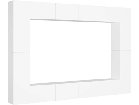 Conjunto 8 de mueble para TV de VIDAXL aglomerado blanco
