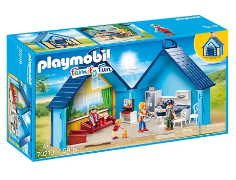 PLAYMOBIL Maletín de la casa de vacaciones de Playmobil-Funpark (4 años - 59 Piezas)