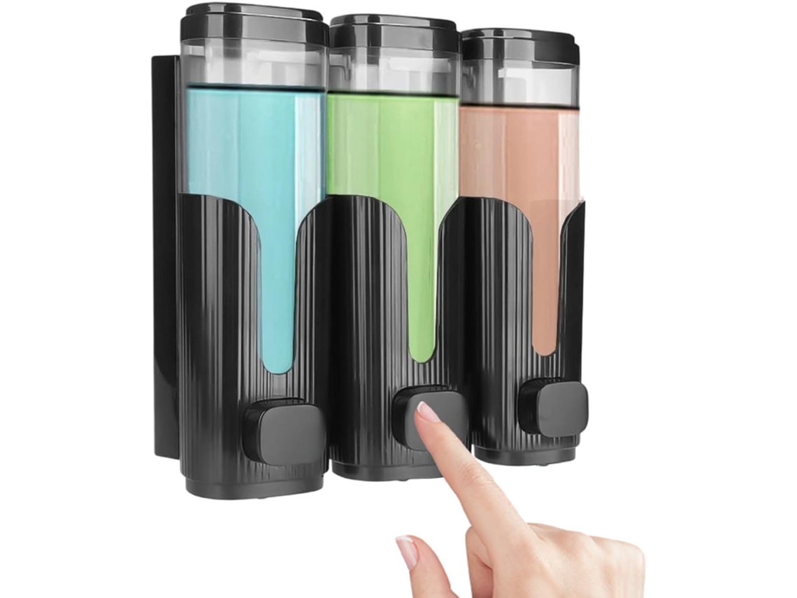Dispensador De Jab N L Quido Recargable Con Amplia Abertura Capacidad Para 3 Botellas Montaje En Pared Champ